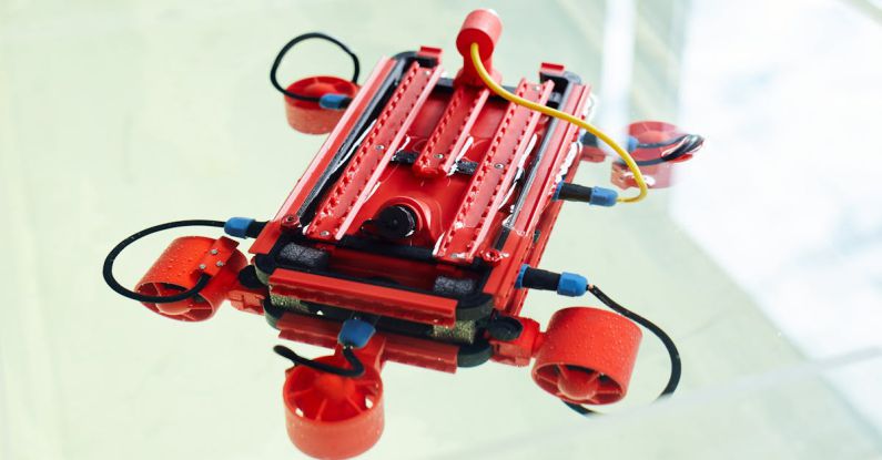 Robotics Industry - Robot made with 3d printer with cables and wires against white background